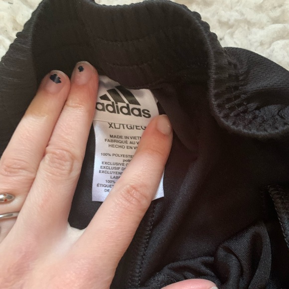 ADIDAS kids XL/ladies XS/S 3 stripe drawstring track pants - Picture 3 of 9